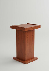Wooden lectern, isolated on white. Clean design for speeches, presentations, sermons, and lectures.