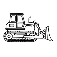 bulldozer line icon vector on white background
Vector line icon on white background