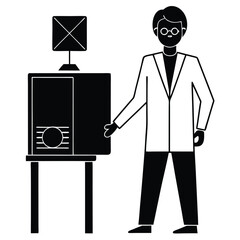 physicist element isolated spectrometer on white background