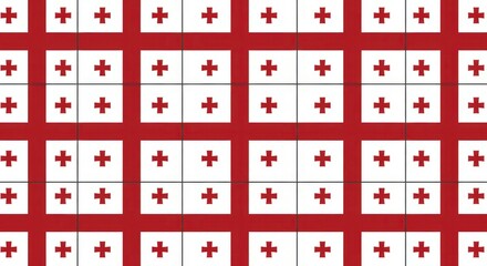 Repeating Grid Pattern of Georgian Flags