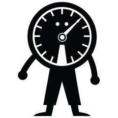 physicist element isolated speedometer on white background