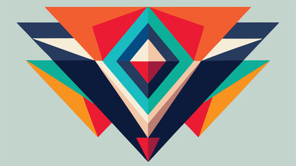 Abstract geometric composition with vibrant color palette in modern minimalist style