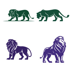 Lion Crest Logo Collection Vector Illustration