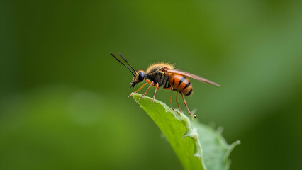 Fototapeta premium Orange Insect on Leaf