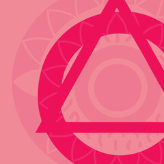 Obraz premium Abstract geometric design with a pink and rose color palette and decorative mandala