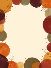 Autumn Watercolor Border Frame