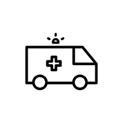 Ambulance icon symbol for apps and websites. ambulance truck sign and symbol. ambulance car