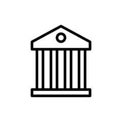 Bank icon symbol for apps and websites. Bank sign and symbol, museum, university