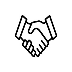 Handshake icon symbol for apps and websites. business handshake sign and symbol. contact agreement