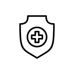 Health insurance icon symbol for apps and websites. Insurance health document sign and symbol