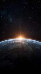 Obraz premium Dramatic Close-Up of the Sun with Solar System in Space – Intense Cosmic Energy