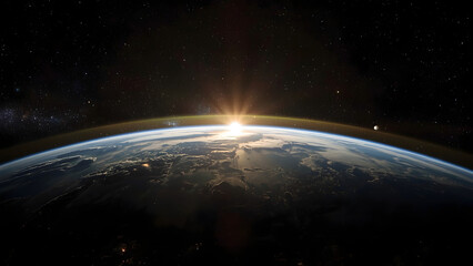 Obraz premium Dramatic Close-Up of the Sun with Solar System in Space – Intense Cosmic Energy