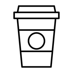Hot Drink Takeaway Cup Line Art Icon