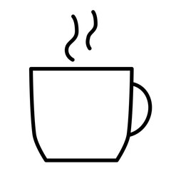 Minimalist Line Art Coffee Cup Icon