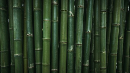 Obraz premium Close-Up of Vibrant Green Bamboo Stalks in Natural Setting