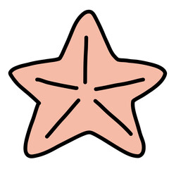 手描きの可愛いヒトデのイラスト