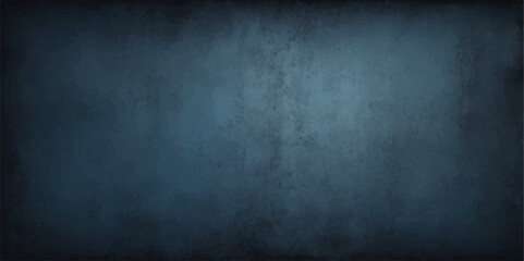 Blue grunge wall texture: a dark, old, and rough concrete surface with a vintage blank paper pattern