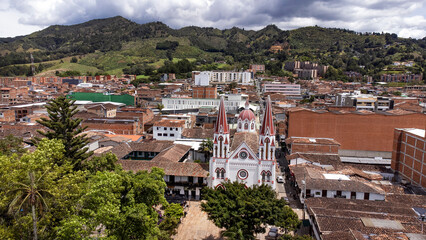 La Ceja del Tambo, Antioquia, Colombia. June 21, 2025. Catholic parish located in the town's main...