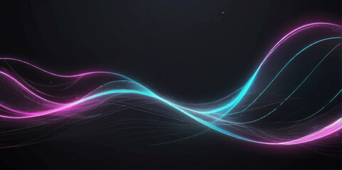 Abstract fractal wave design with glowing blue and purple lines