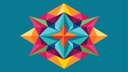 Colorful geometric starburst design with transparent background ideal for diverse projects