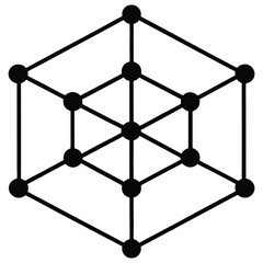 Mathematician element isolated abstract algebra diagram on white backgro
