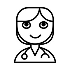 Female Doctor Icon – Line Style
