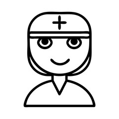 Female Nurse Icon – Line Style