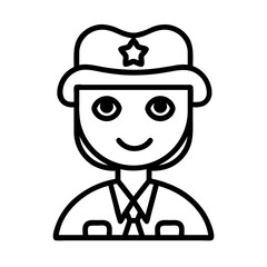 Female Sheriff Icon – Line Style