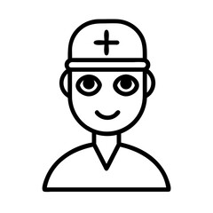 Male Nurse Icon - Line Style