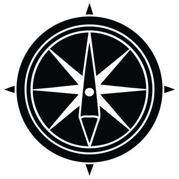 black compass navigation guide clip art preview