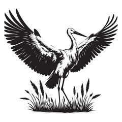 vector illustration of a stork