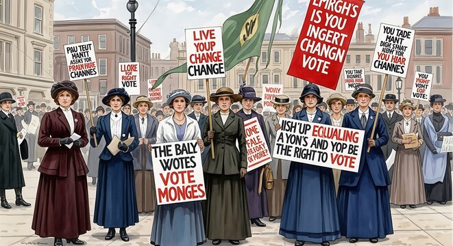 Suffragette Movement Women's March for the Right to Vote