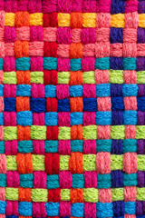 Close up of Colorful Cotton Woven Texture