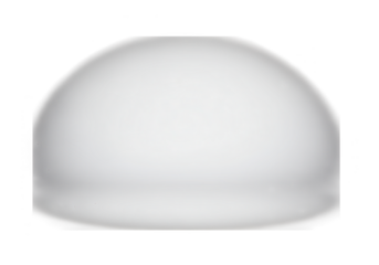 A translucent white dome shape is isolated on transparent background