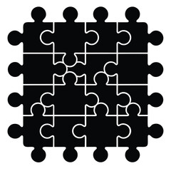Mathematician element isolated puzzle grid on white background