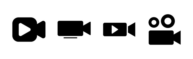 Video icon set. video camera icon vector. movie sign. cinema