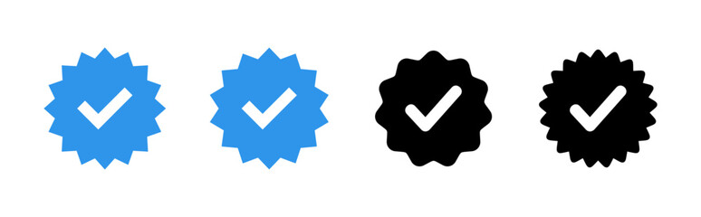verified icon set. verification check mark. approved icon