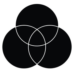 Mathematician element isolated venn diagram on white background