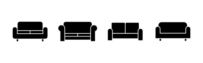 Sofa icon set. sofa icon illustration
