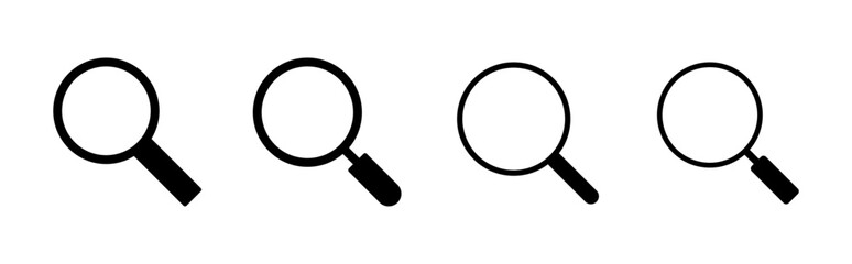 Search icon set. search magnifying glass icon