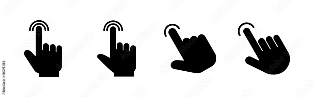 Poster hand click icon set. pointer icon vector. hand cursor icon vector