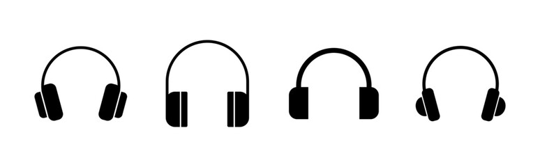 Headphone icon set. Headvector icon symbols
