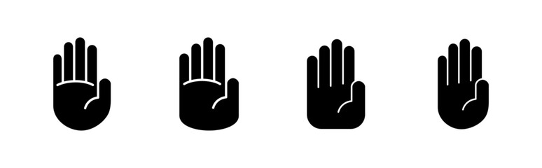 Obraz premium Hand icon set. hand vector icon, palm,click