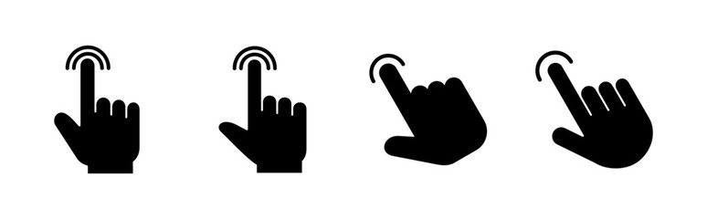 Hand click icon set. pointer icon vector. hand cursor icon vector
