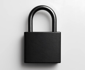 Fototapeta premium Blavk padlock on white. background. closed padlock isolated on white