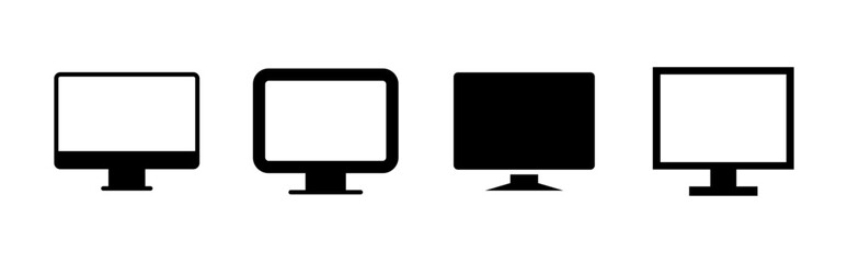 Computer icon set. computer monitor icon vector.