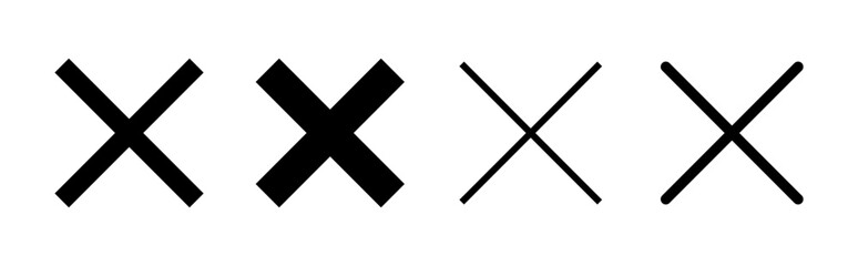 Close icon set. Delete icon vector. cross sign