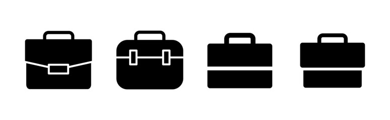 Briefcase icon set. suitcase icon. luggage symbol.