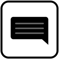 Simple Black Speech Bubble Icon Communication, Message, Chat, Dialogue, Text