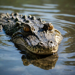 Fototapeta premium crocodile in the water